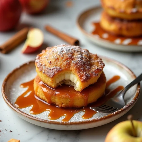 The Stuffed Cheesecake Fried Apple Pies That Stole My Heart 4 Close-up of golden fried apple pies stuffed with cheesecake and apple filling
