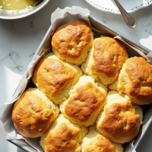 These Billion Dollar Buttery Biscuits Made My Table Feel Like Home 4 Close-up of freshly baked Billion Dollar Buttery Biscuits in melted butter